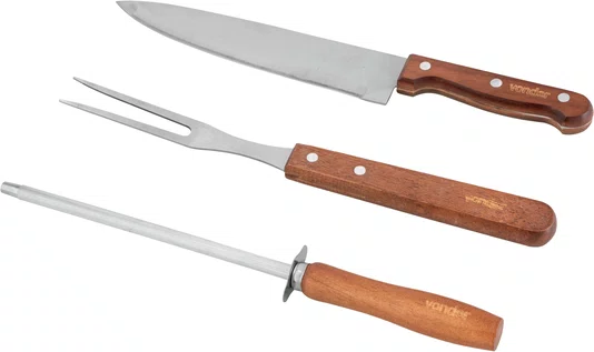 Kit Churrasco 4 Peças Aço Inox com Maleta Vonder