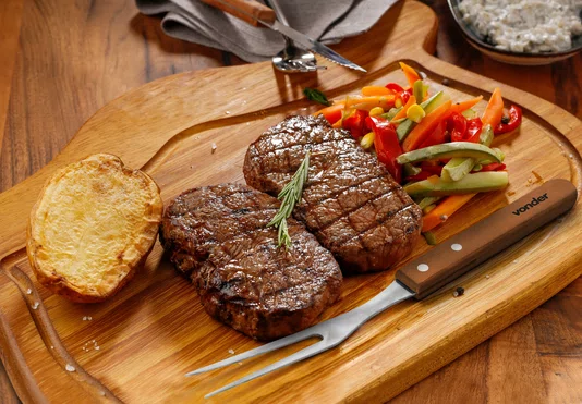 Kit Churrasco 4 Peças Aço Inox com Maleta Vonder