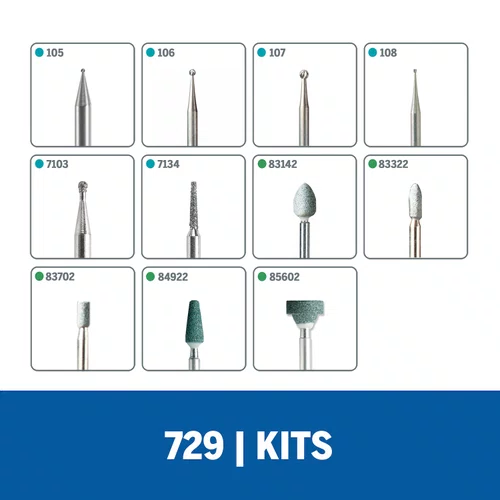 Kit De Acessórios 11 peças Para Gravar Esculpir e Esmerilhar 729 Dremel