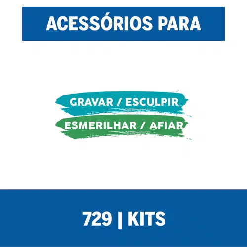 Kit De Acessórios 11 peças Para Gravar Esculpir e Esmerilhar 729 Dremel