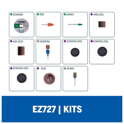 Kit De Acessórios 18 peças Para Esmerilhar e Lixar EZ727 Dremel