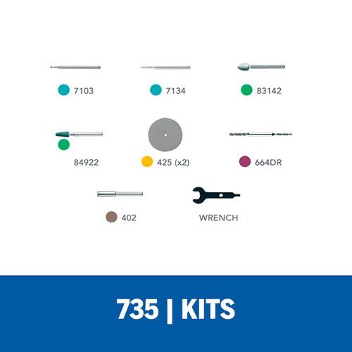 Kit De Acessórios 735 Dremel 9 Peças Para Vidro e Pedra