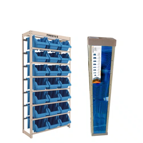 Kit Estante Gaveteiro Organizador Com 21 Gavetas N7 Azul Presto