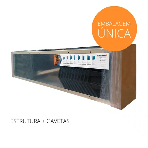 Kit Estante Gaveteiro Organizador Com 21 Gavetas N7 Preta Presto
