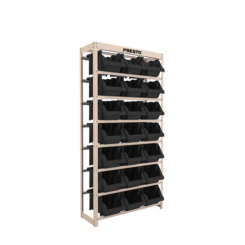 Kit Estante Gaveteiro Organizador Com 21 Gavetas N7 Preta Presto