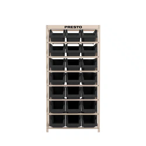 Kit Estante Gaveteiro Organizador Com 21 Gavetas N7 Preta Presto