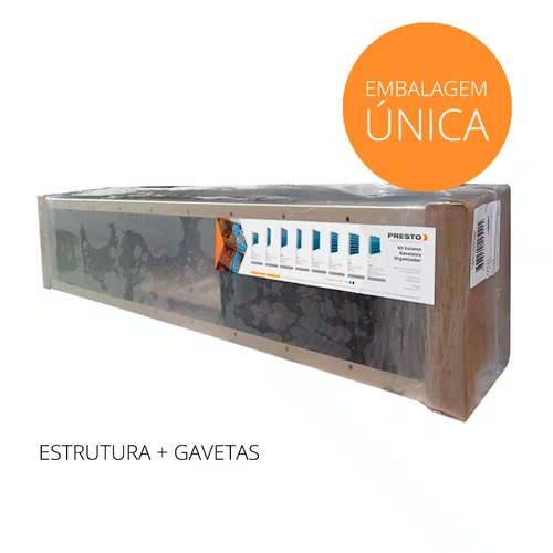 Kit Estante Gaveteiro Organizador Com 27 Gavetas N5 Preta Presto