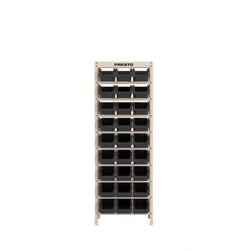 Kit Estante Gaveteiro Organizador Com 27 Gavetas N5 Preta Presto