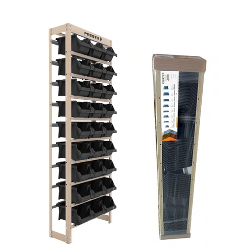 Kit Estante Gaveteiro Organizador Com 27 Gavetas N5 Preta Presto