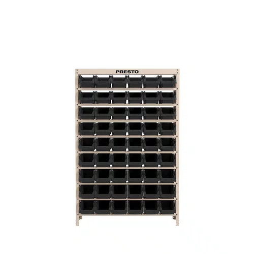Kit Estante Gaveteiro Organizador Com 54 Gavetas N5 Preta Presto