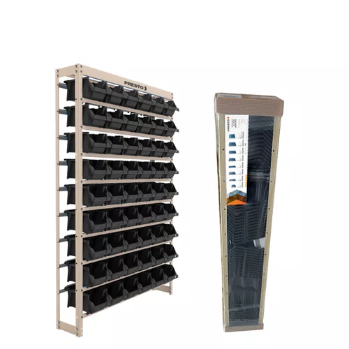 Kit Estante Gaveteiro Organizador Com 54 Gavetas N5 Preta Presto