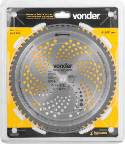 Lâmina Circular para Roçadeira com Vídea 255x20,0x62 Vonder