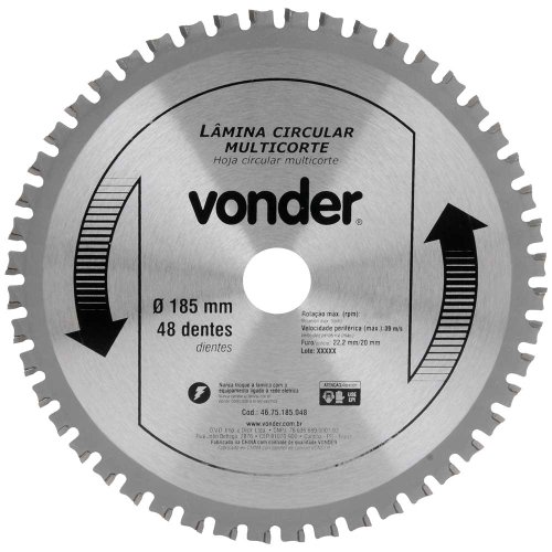 Lâmina de Serra Circular Multicorte 185X20X48D 4675185048 Vonder