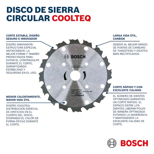 Lâmina de Serra Circular Videa 254X30X24D Coolteq Bosch