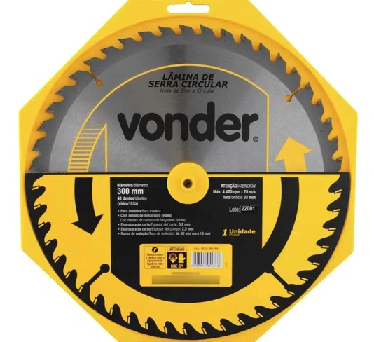 Lâmina de Serra Circular Videa 300 x 30 x 48D – 4650300480 – Vonder