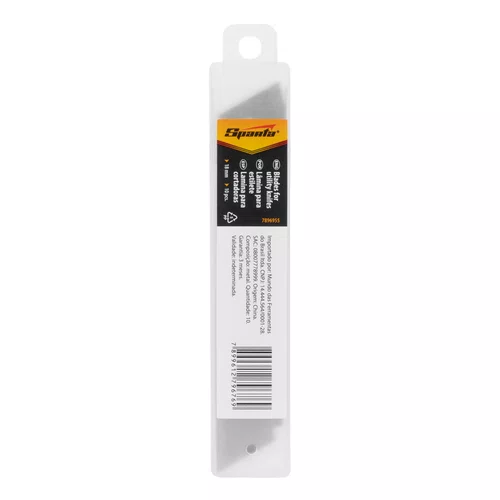 Lâmina Para Estilete 18mm 10 Peças 7896955 Sparta