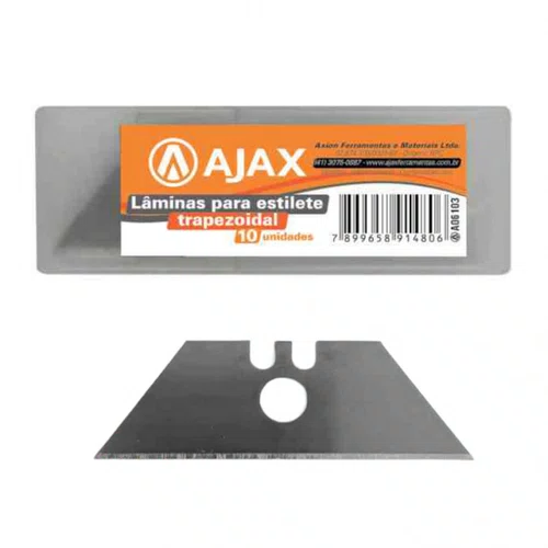 Lâmina Para Estilete Trapezoidal 19mm 10 unidades A06103 Ajax