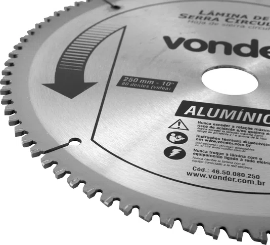Lâmina Serra Circular Videa 250 x 30 x 80 AL Vonder