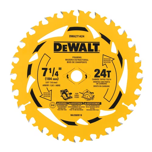 Lâmina Serra Circular 7-1/4" 24 Dentes DWA271424