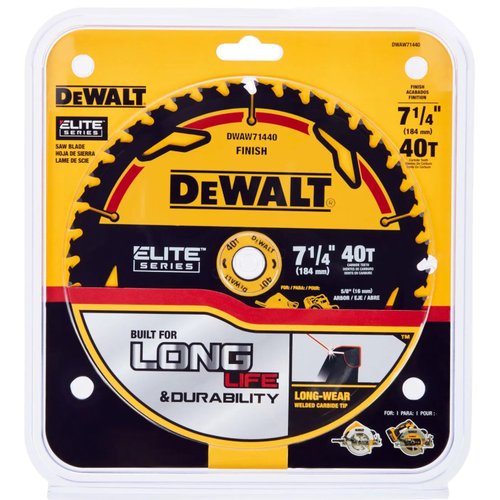 Lâmina Serra Circular Elite Series 7-1/4" (184mm) 40 dentes DWAW71440 DeWalt