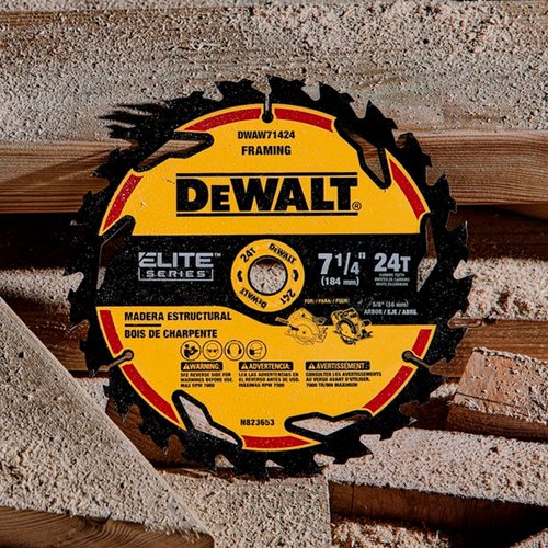 Lâmina Serra Circular Elite Series 7-1/4 Pol. 24 dentes DWAW71424 DeWalt