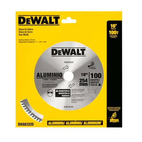 Lâmina Serra Esquadria 10" 100 Dentes Aluminio DWA03220 DeWalt