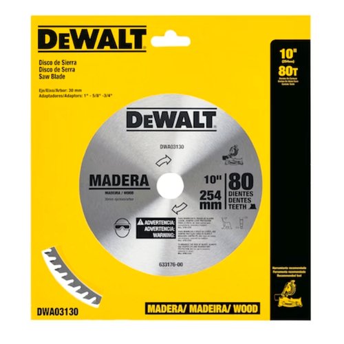Lâmina Serra Esquadria 10" 80 Dentes Madeira DWA03130 DeWalt