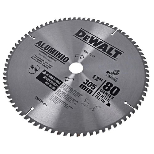 Lâmina Serra Esquadria 12" 80 Dentes Aluminio DWA03230 DeWalt