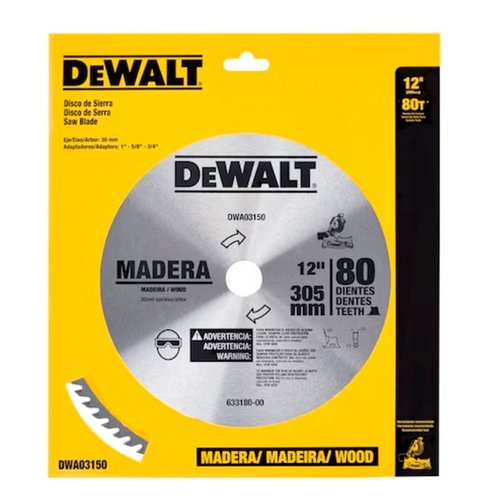 Lâmina Serra Esquadria 12" 80 Dentes Madeira DWA03150 DeWalt