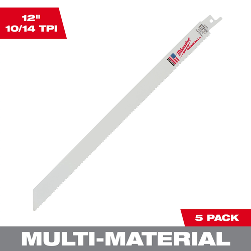 Lâmina Serra Sabre 12" 10-14D Uso Geral 5Pçs 48-00-5194 Milwaukee