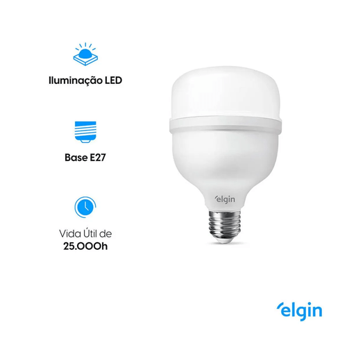 Lâmpada Led Bulbo 30W Bivolt 6500K Elgin