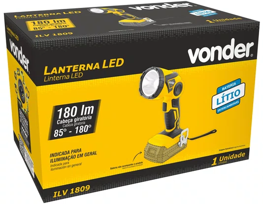 Lanterna LED 18V ILV1809 sem Bateria e Carregador Vonder