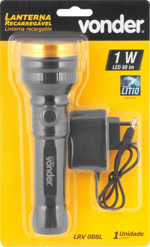 Lanterna Recarregável 88LM 4,2V DC Lítio LRV088L Vonder