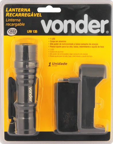 Lanterna Recarregável LED Cree Bivolt LRV135 Vonder
