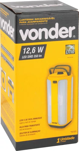 Lanterna Recarregável LED SMD para Acampamento Vonder