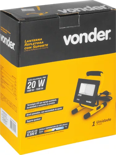 Refletor LED 20W com Suporte Ajustável Vonder Bivolt