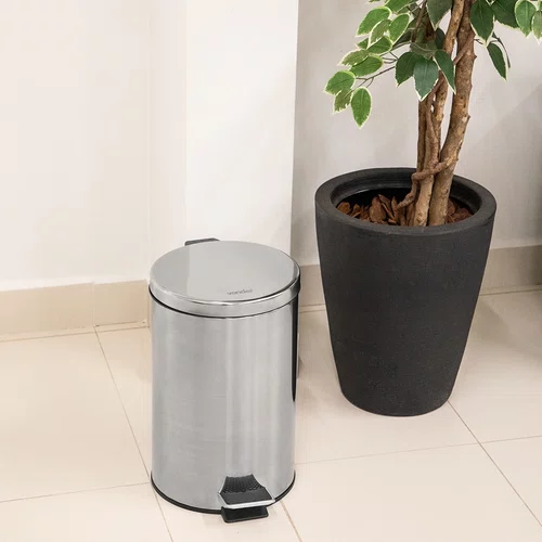 Lixeira Redonda 12L Inox Vonder