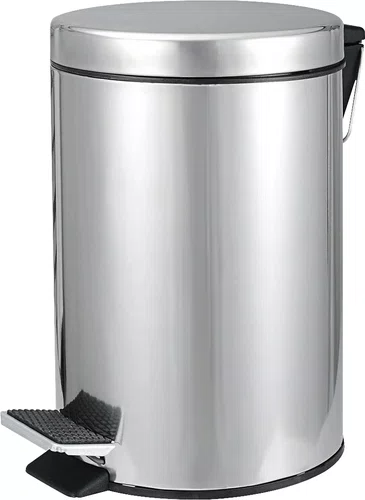 Lixeira Redonda 3L Aço Inox com Pedal Vonder