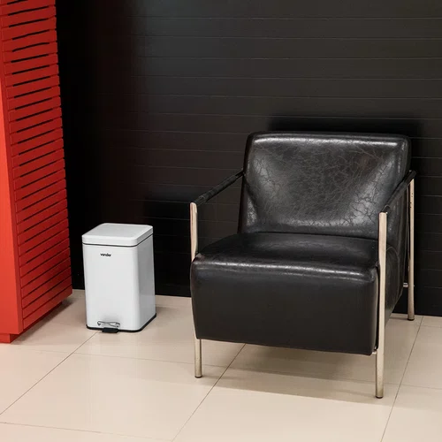 Lixeira Retangular 12L Branca Vonder