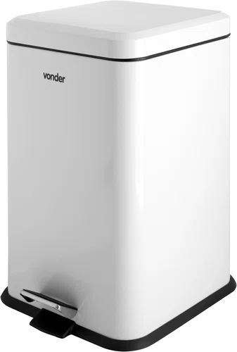 Lixeira Retangular 20L Branca Vonder
