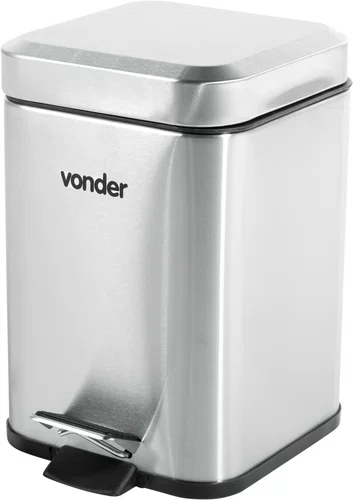 Lixeira Retangular 3L Inox Vonder
