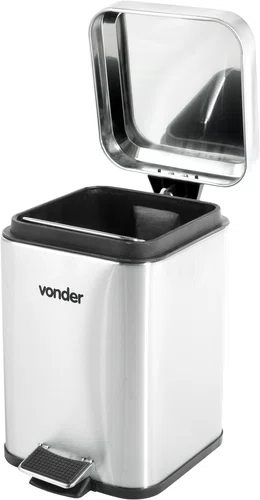 Lixeira Retangular 3L Inox Vonder