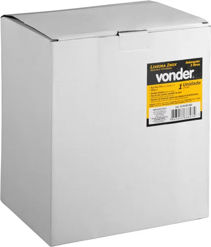 Lixeira Retangular 3L Inox Vonder