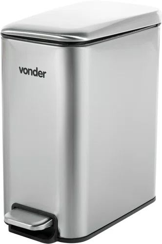Lixeira Retangular 5L Aço Inox Vonder