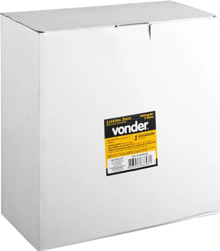 Lixeira Retangular 5L Aço Inox Vonder