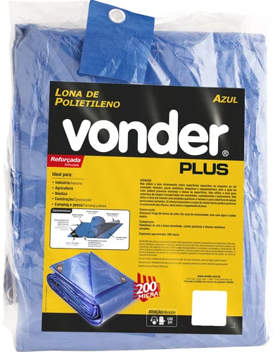 Lona Reforçada Azul 12 x 4 m – Vonder Plus