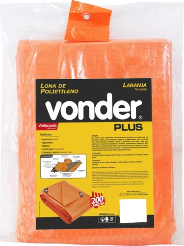 Lona Reforçada Laranja 6 x 4 m Vonder Plus