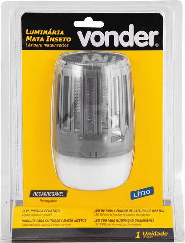 Luminária Mata Inseto Recarregável Vonder