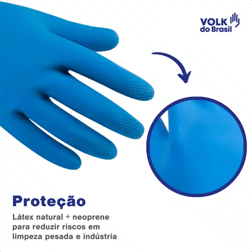 Luva Látex e Neoprene Bicolor CA 16.779 Tamanho G – Volk