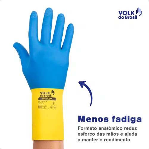 Luva Látex e Neoprene Bicolor CA 16.779 Tamanho G – Volk